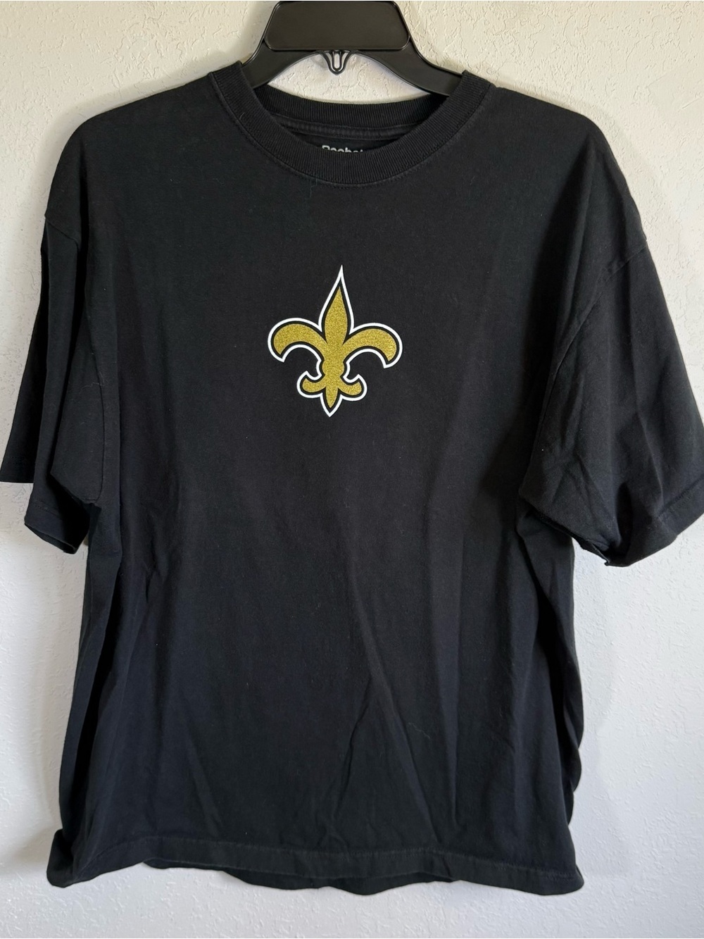 Men’s L Black Reebok New Orleans Saints NFL Reggie Bush Athleisure Tee Shirt
